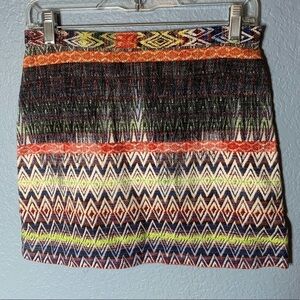 Topshop Woven Aztec Print Mini Skirt